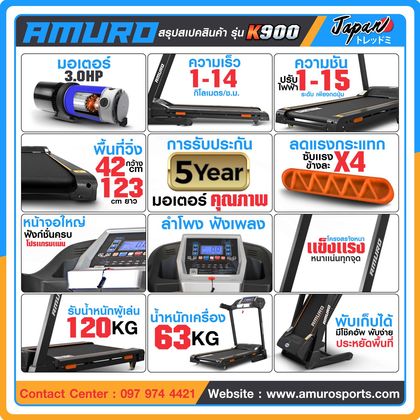 ลู่วิ่งไฟฟ้า-AMURO-T800-0